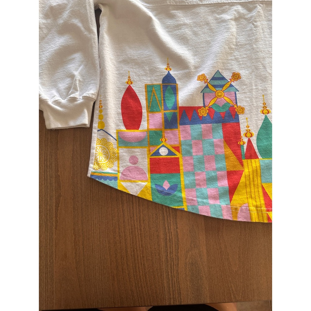 Retired Disney Parks Small World Spirit Jersey Disneyland White Long Sleeve - Picture 3 of 7